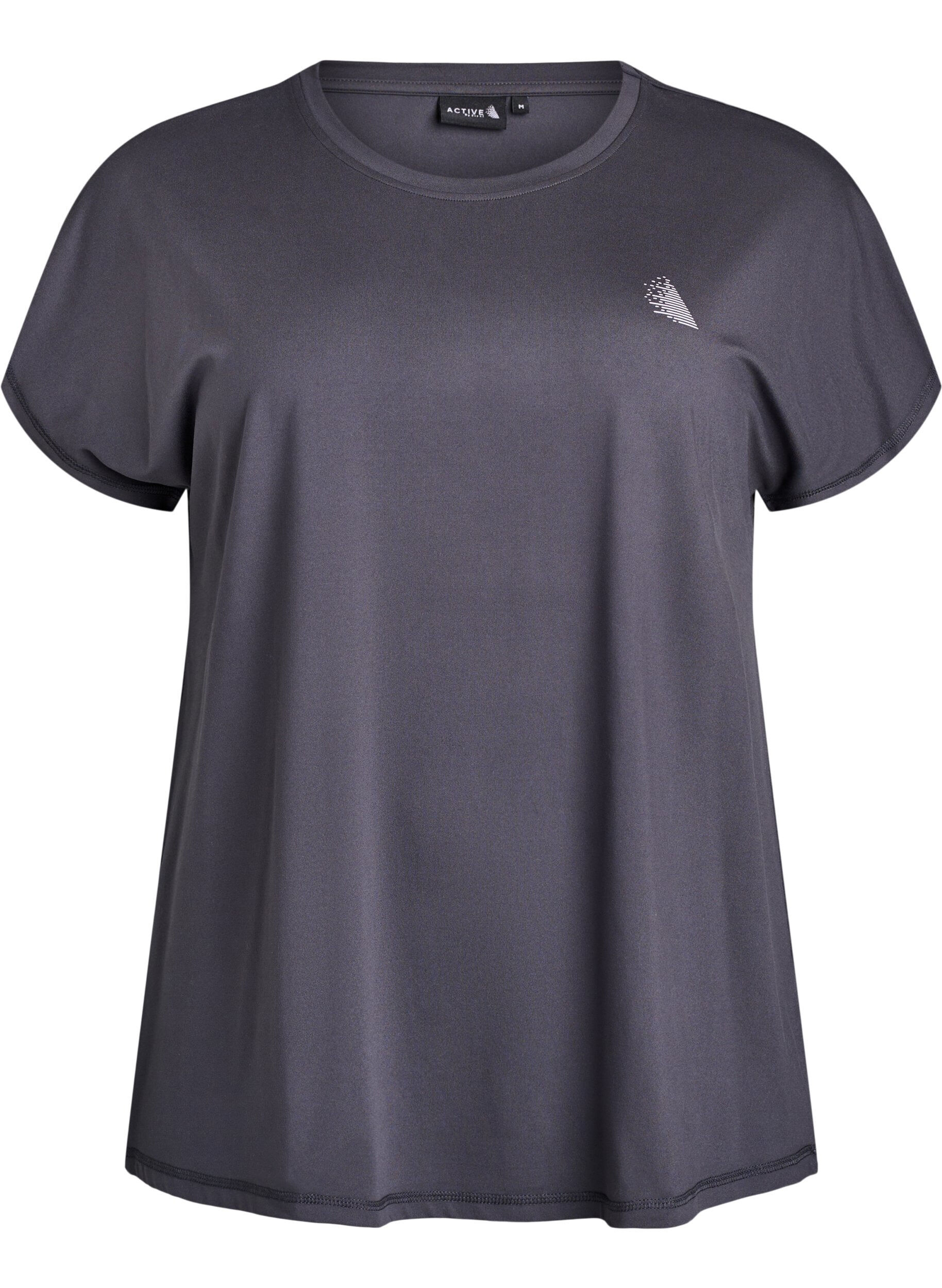 ZizziEnsfarvet tr&aelig;nings t-shirt, Gr&aring;, Packshot image number 0