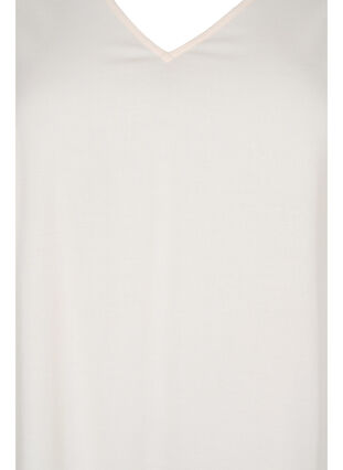Kortærmet viskosekjole med blomsterprint, Off White Flower, Packshot image number 2