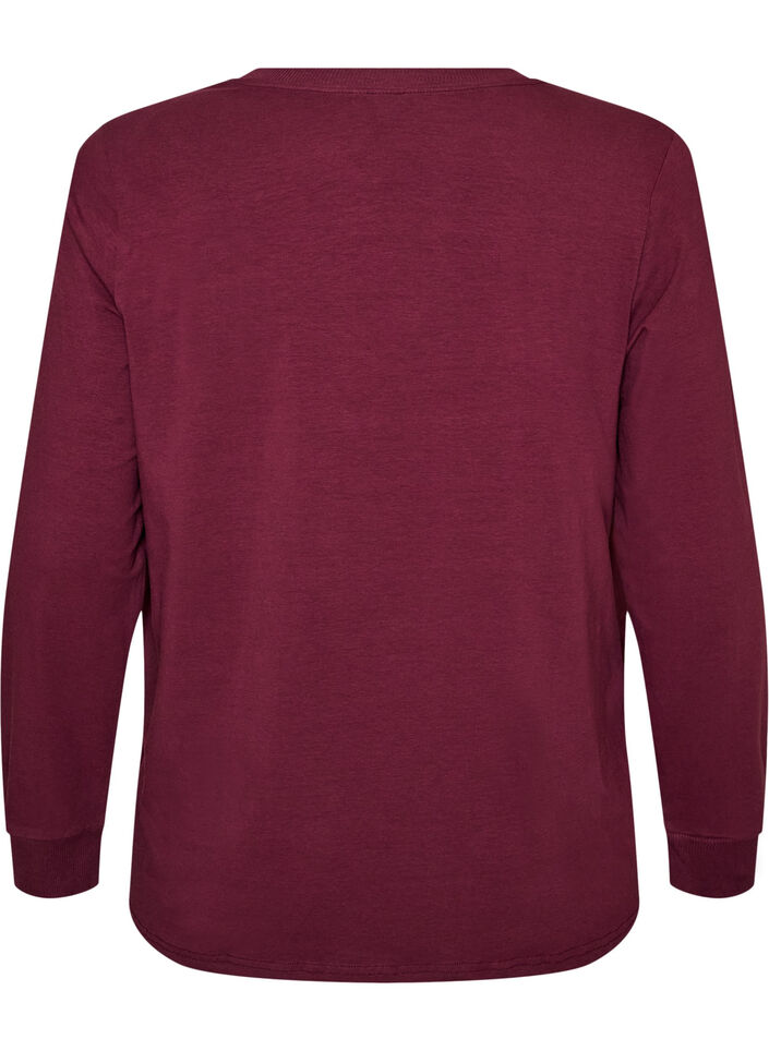 Natbluse med print, R&oslash;d, Packshot image number 1