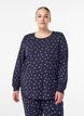 Natbluse med print, Bl&aring;, Model image number 0