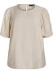 Viskosebluse med 1/2 ærmer, Beige, Packshot image number 0
