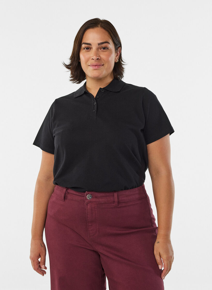 Poloshirt med korte &aelig;rmer, Sort, Model image number 0