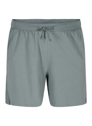 Bomulds shorts med lommer, Balsam Green Solid, Packshot image number 0