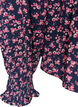 Bluse med smockoverdel og blomsterprint, Bl&aring;, Packshot image number 3