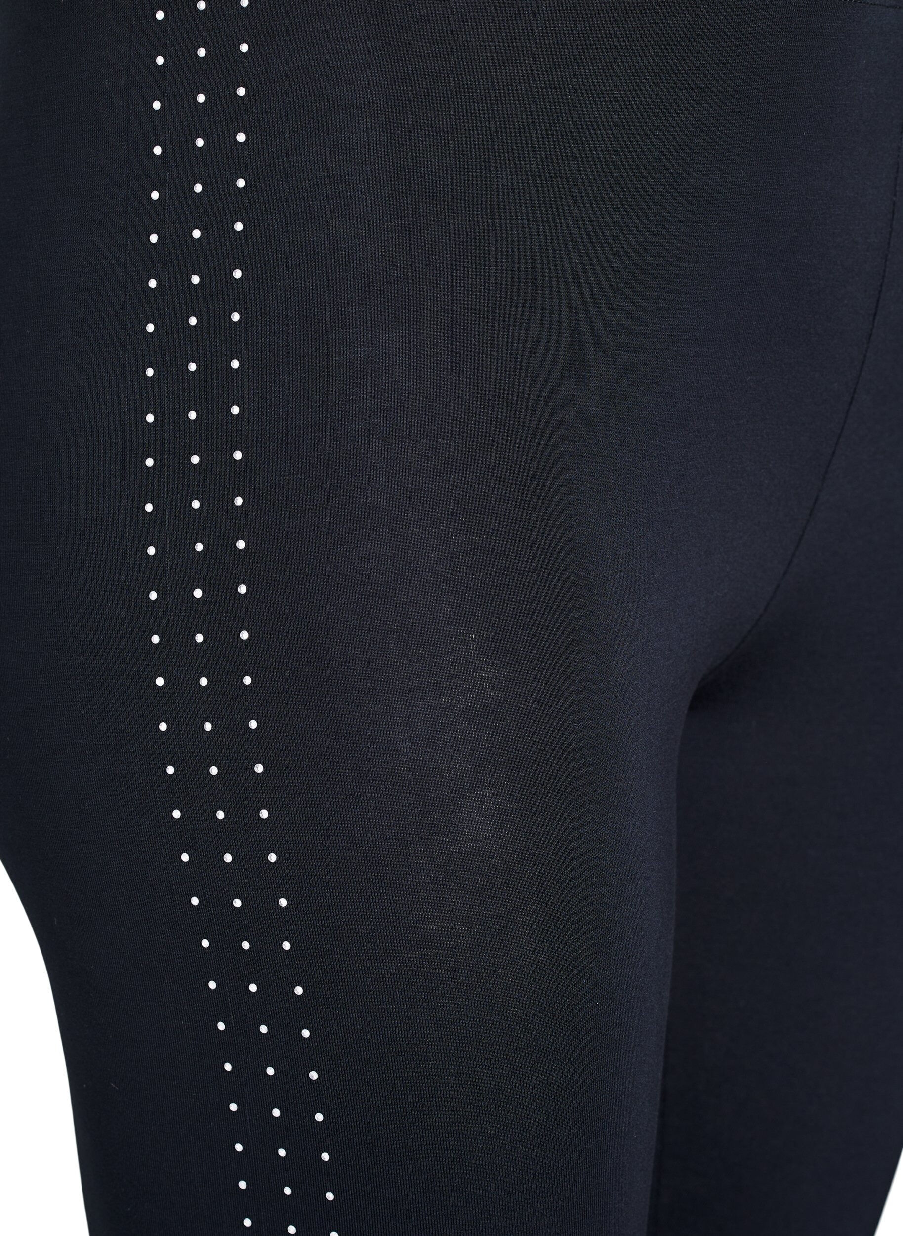 Zizzi Leggings med rhinsten-detalje, Sort, Packshot image number 2
