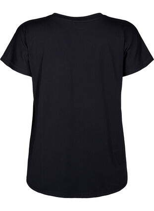 Løs trænings t-shirt med v-hals, Black, Packshot image number 1