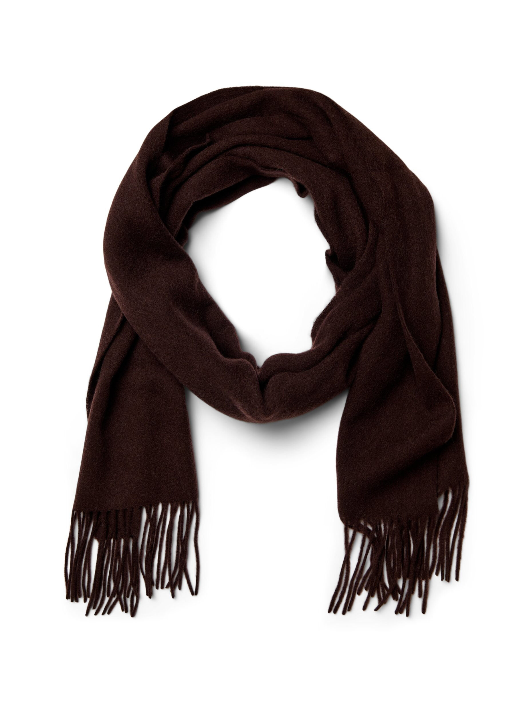 Halst&oslash;rkl&aelig;de i uld med frynser