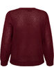 Strikbluse med struktureret hulm&oslash;nster, R&oslash;d, Packshot image number 1