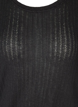 T-shirt med elastik i bunden , Black, Packshot image number 2