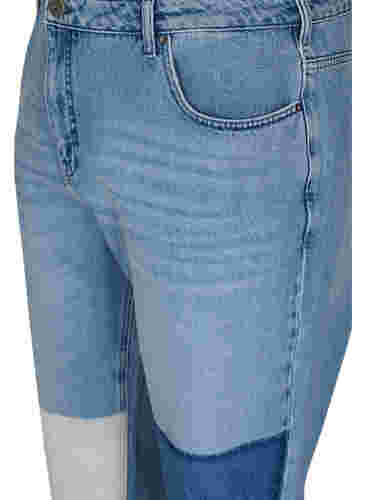 Mille mom fit jeans med color-block , Blue Denim Comb, Packshot image number 2