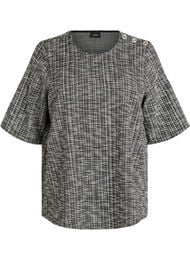 V&aelig;vet bluse med knapdetalje, Vanilla