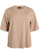 L&oslash;s t-shirt med 1/2-&aelig;rmer, Beige, Packshot image number 0