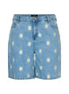 Højtaljede Mille shorts med broderede blomster, Light Blue Flower, Packshot image number 0