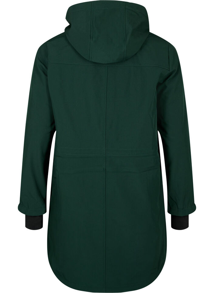 Softshell jakke med aftagelig h&aelig;tte, Gr&oslash;n, Packshot image number 1