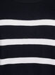 Stribet strikbluse med korte &aelig;rmer, Sort, Packshot image number 2