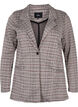 Ternet blazer med knaplukning, Brown Check, Packshot image number 0
