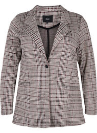 Ternet blazer med knaplukning, Brown Check