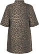 Kortærmet denimkjole med leopardprint, LEO AOP, Packshot image number 1