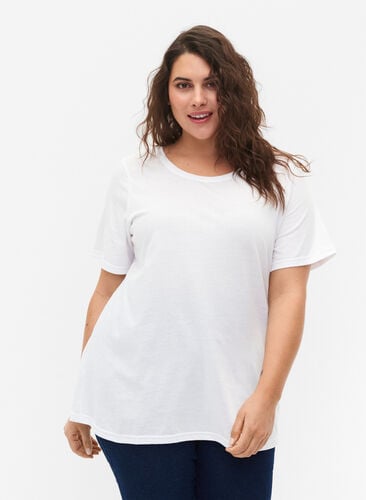 FLASH - 2-pak t-shirts med rund hals, White/Black, Model image number 0