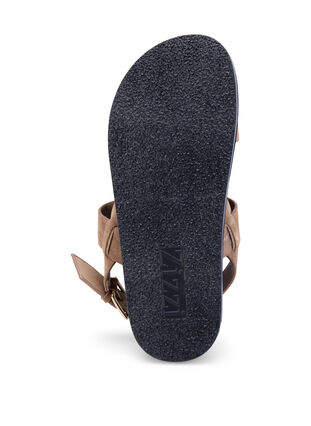 Wide fit sandal i ruskind, Brown, Packshot image number 3