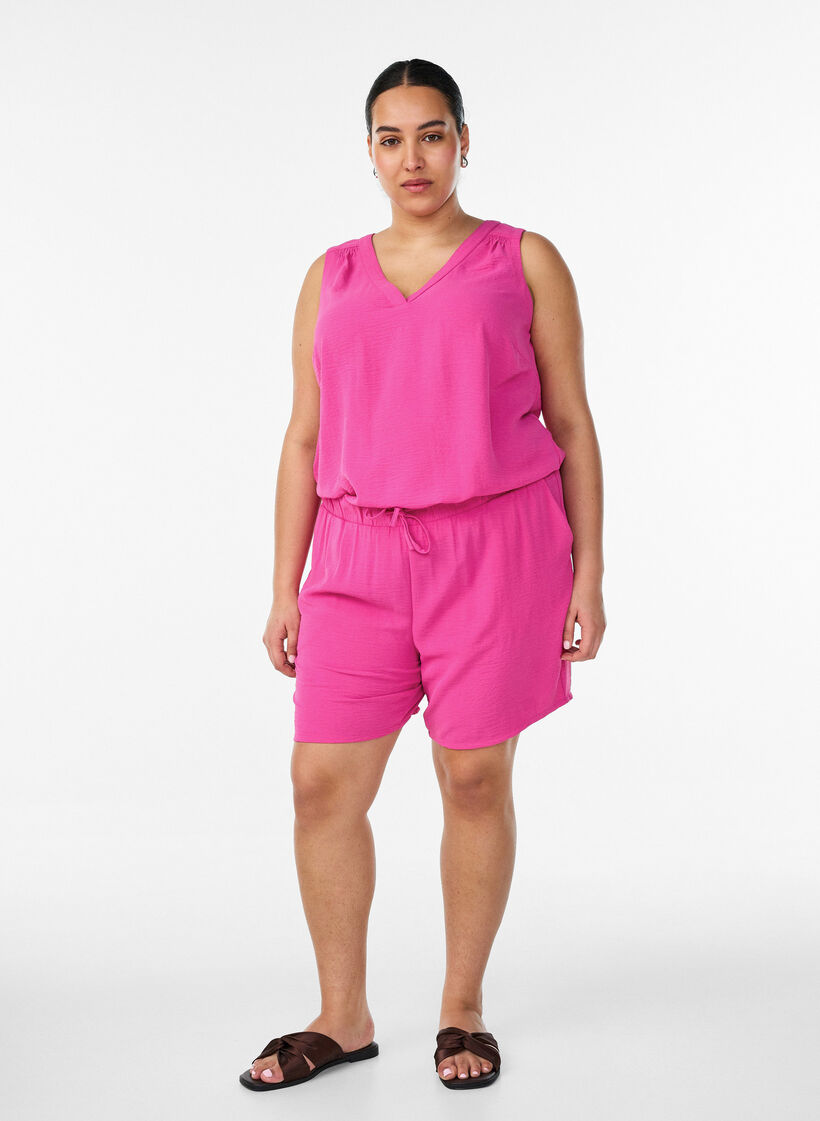 Shorts med lommer og elastik i taljen, Lyser&oslash;d, Model image number 1