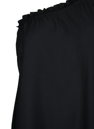 One-shoulder kjole i viskose, Black, Packshot image number 2