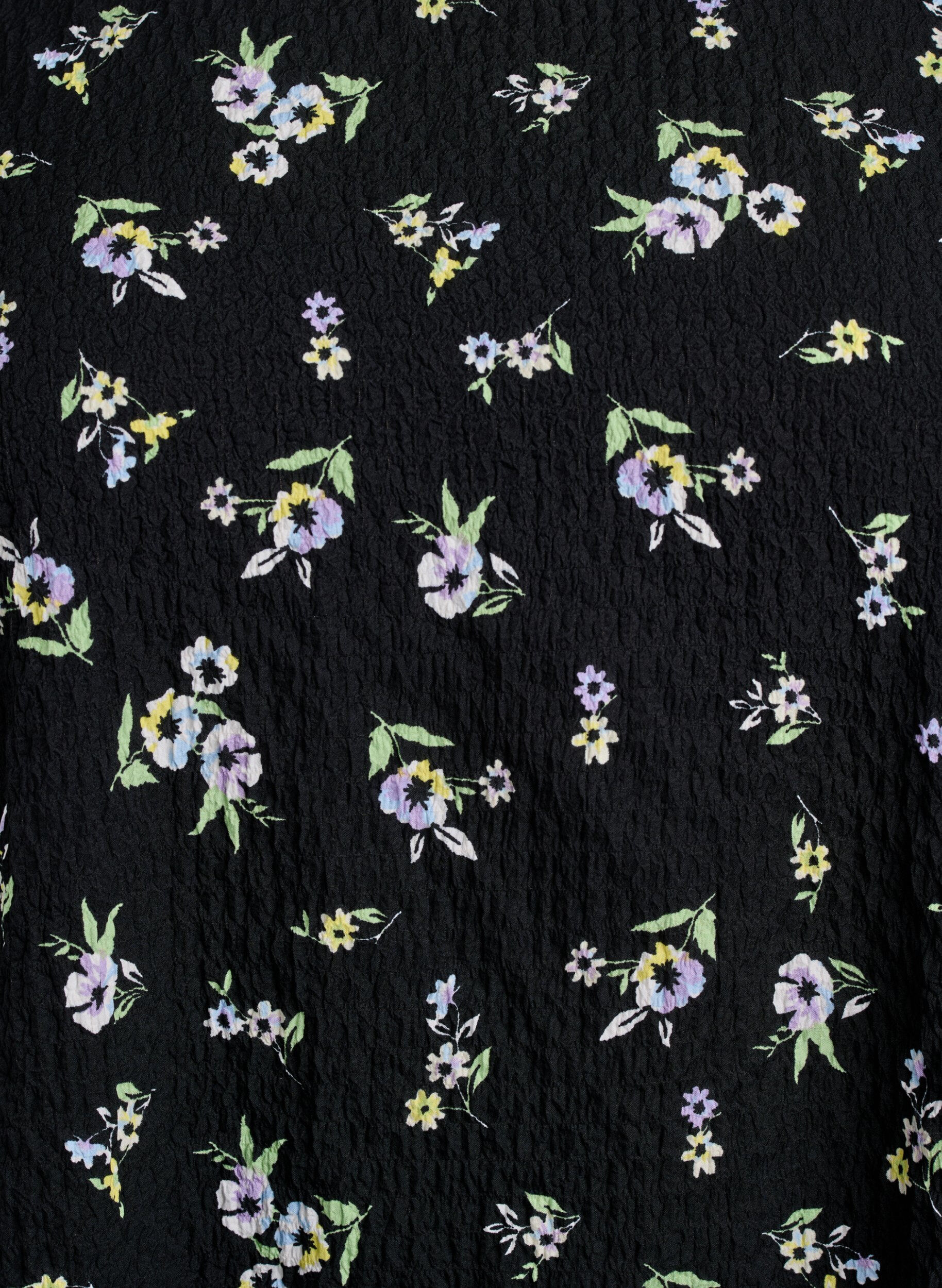 Zizzi Kort&aelig;rmet bluse med tekstur, Sort, Packshot image number 2