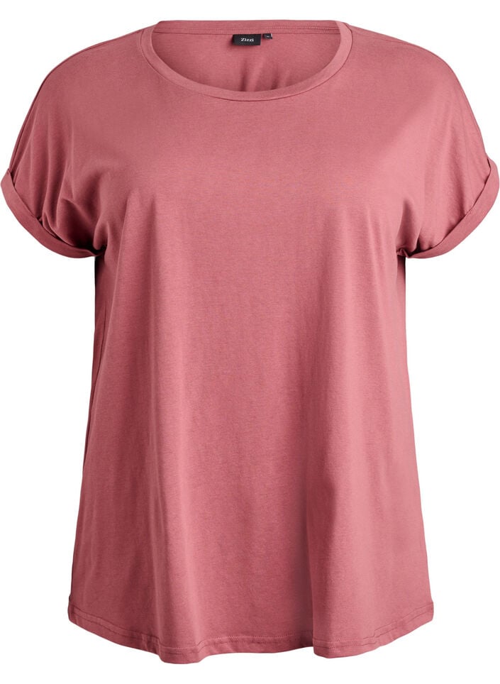 Kort&aelig;rmet t-shirt i bomuldsblanding, Lyser&oslash;d, Packshot image number 0