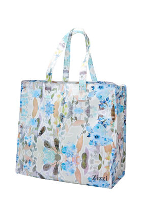 Shopping bag med lynlås, Humus Flower AOP, Packshot image number 0