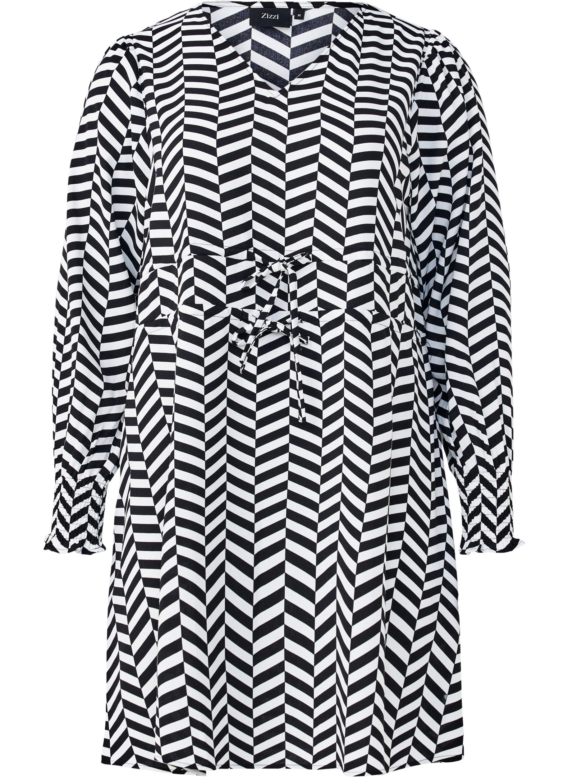 Zizzi Kjole med bindeb&aring;nd i taljen, Sort, Packshot image number 0