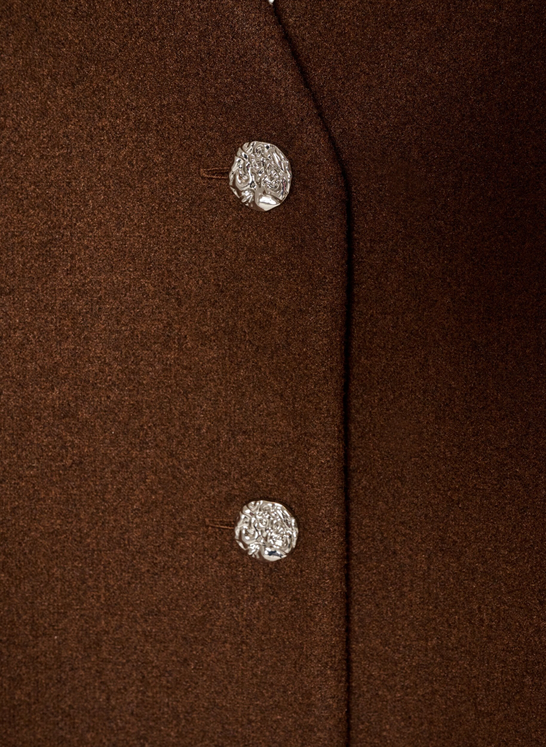 ZizziVest med V-hals og knapper, Brun, Packshot image number 2