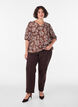 Viskosebluse med V-udsk&aelig;ring, Brun, Model image number 1