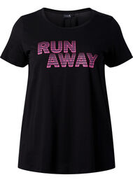 Trænings t-shirt med print, Black w. Run Away