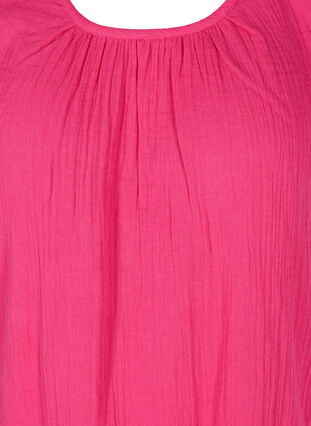 Ærmeløs bomulds kjole med a-form , Fuchsia Purple, Packshot image number 2