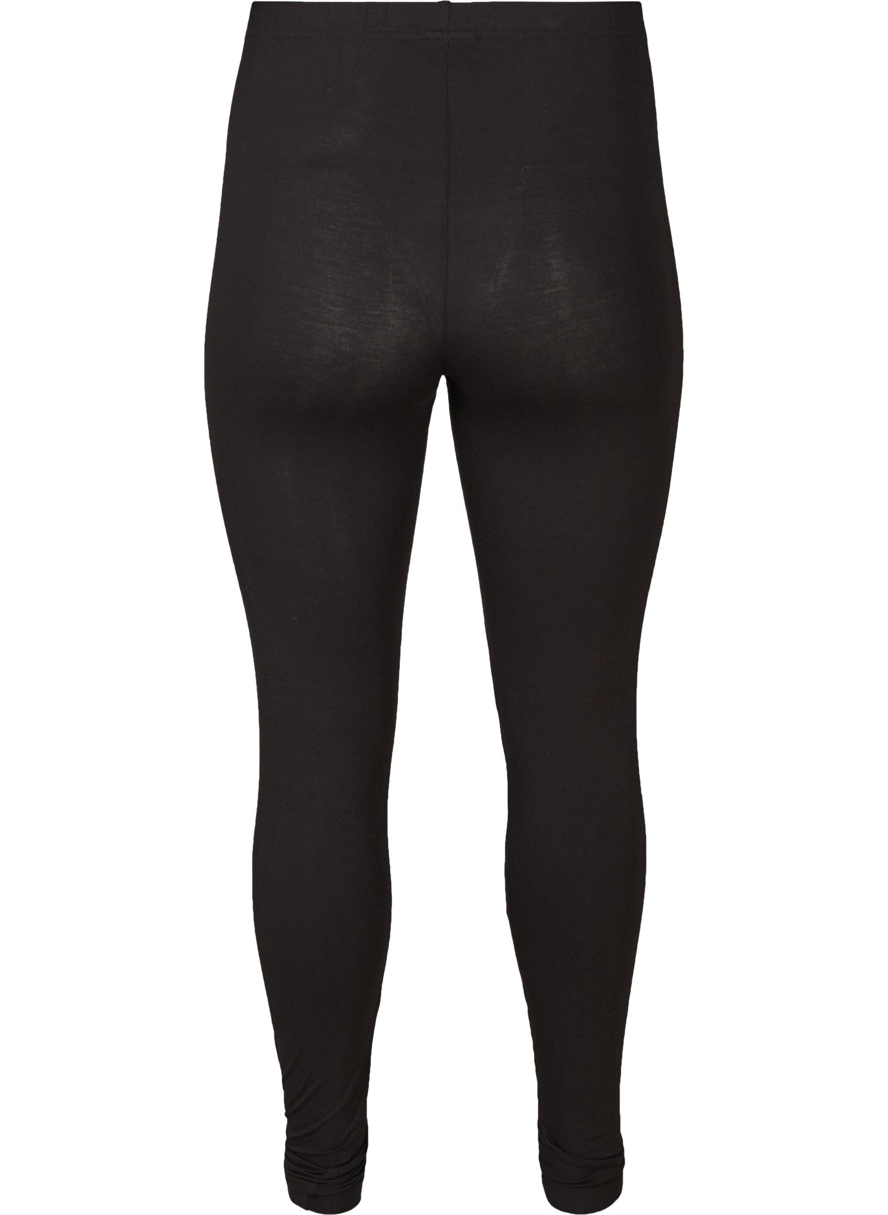 ZizziBasis leggings i viskose, Sort, Packshot image number 1