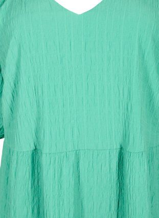 A-formet kort kjole med v-hals, Deep Mint, Packshot image number 2