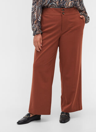 Klassiske bukser med lommer og knaplukning, Tortoise Shell, Model image number 2