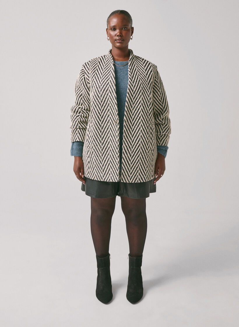 Jakke med mønster, Black w. White, Image image number 1