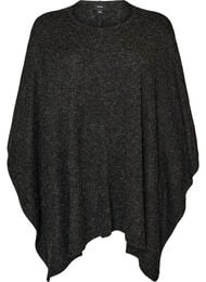 Strikket poncho med rund hals, Gr&aring;