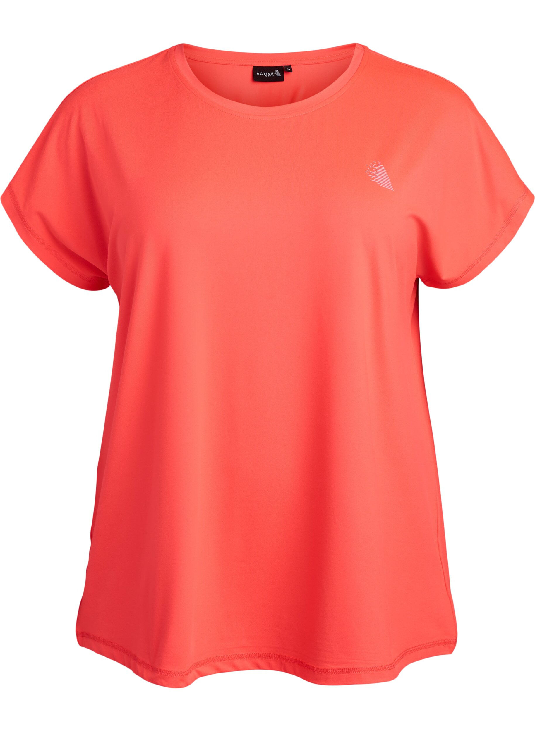 ZizziEnsfarvet tr&aelig;nings t-shirt, Orange, Packshot image number 0