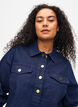 Denimkjole med a-shape og knapper, Dark Blue Denim, Model image number 2