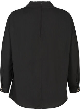 Bluse med lange ærmer , Black, Packshot image number 1