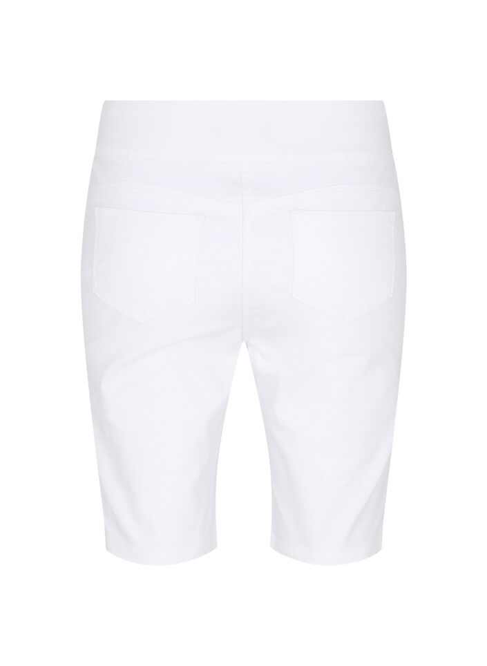 Tætsiddende shorts med baglommer, White, Packshot image number 1