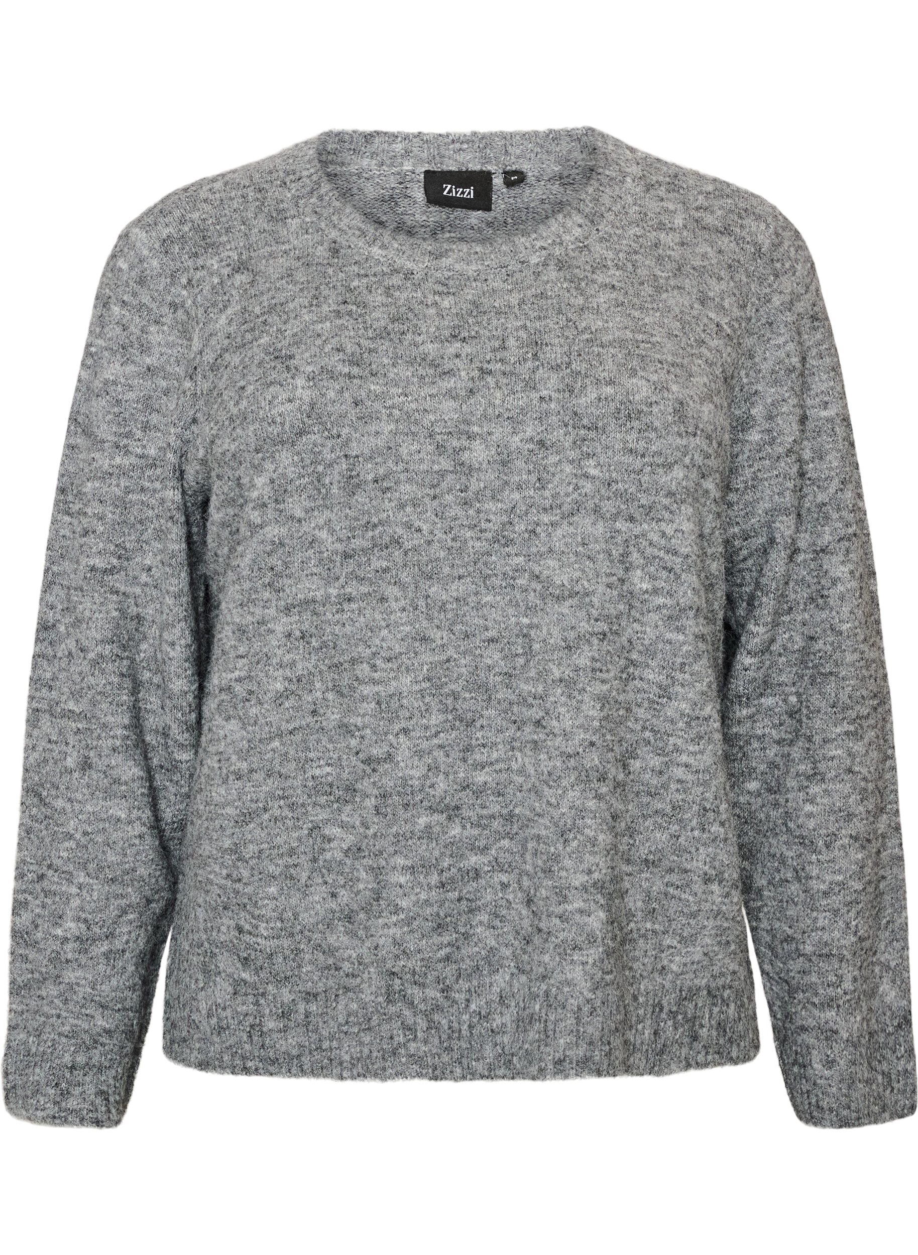 ZizziL&oslash;s striktr&oslash;je med rund hals, Gr&aring;, Packshot image number 0