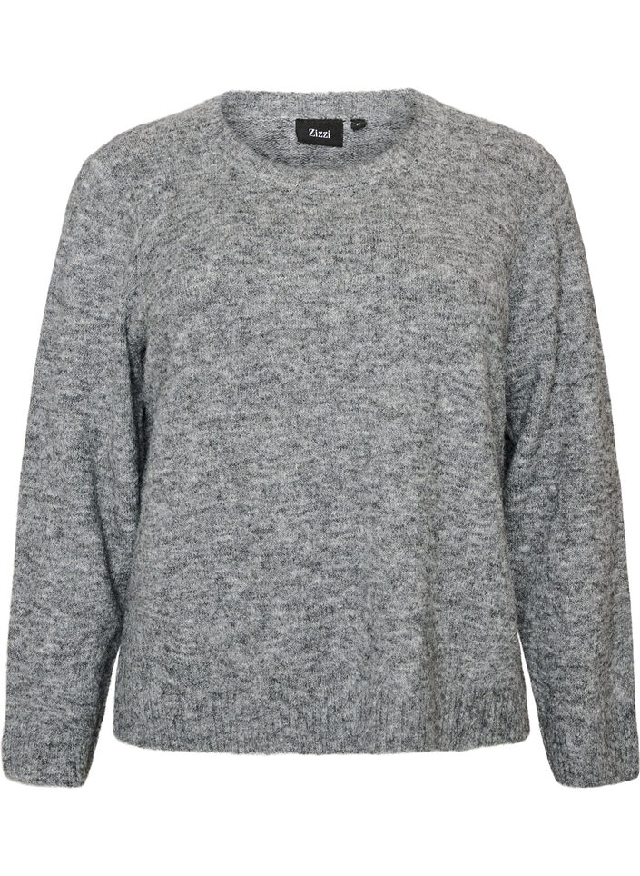 L&oslash;s striktr&oslash;je med rund hals, Gr&aring;, Packshot image number 0