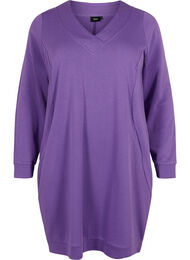 Sweatkjole med v-hals, Deep Lavender