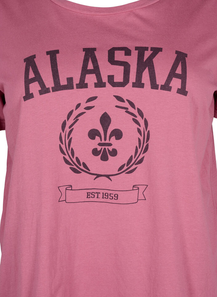 T-shirt i bomuld med tekstmotiv, Malaga W. ALASKA, Packshot image number 2