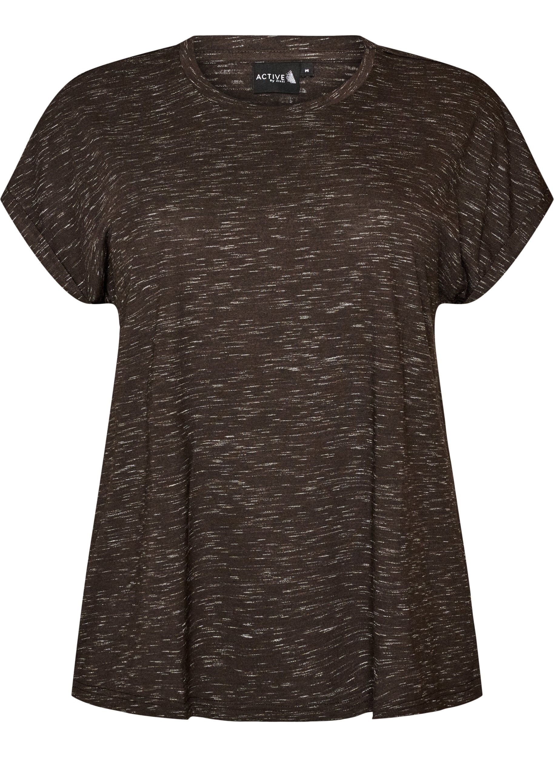ZizziL&oslash;s tr&aelig;nings t-shirt med korte &aelig;rmer, Brun, Packshot image number 0