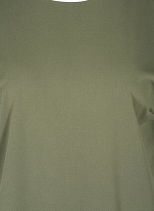 Ensfarvet tunika med 2/4 ærmer og plisséfold, Thyme, Packshot image number 2