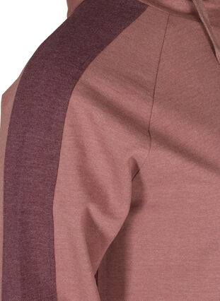 Sweatshirt med hætte og lomme, Rose Taupe Melange, Packshot image number 3